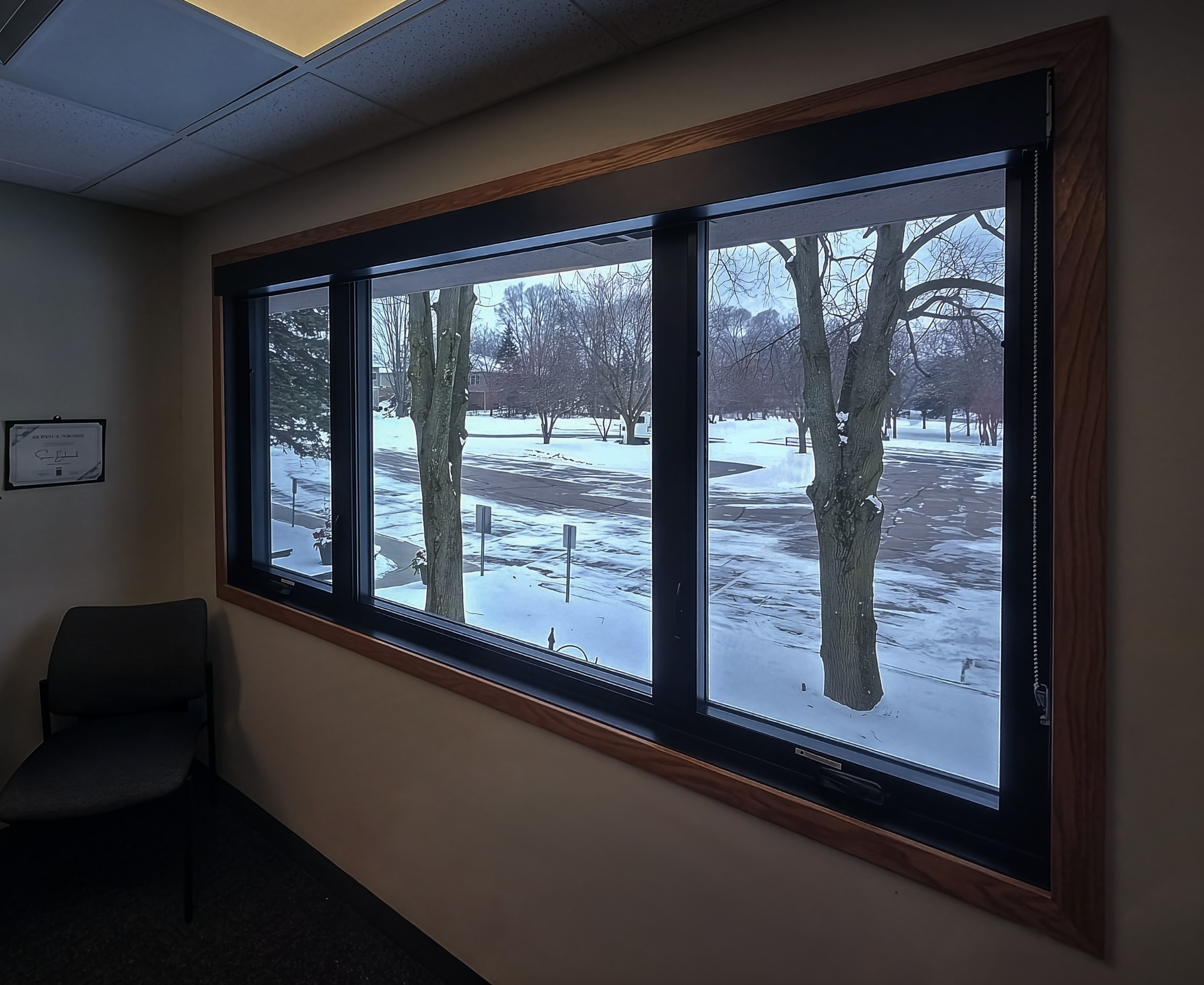 Office space at Eden Prairie Senior Center with freshly installed windows